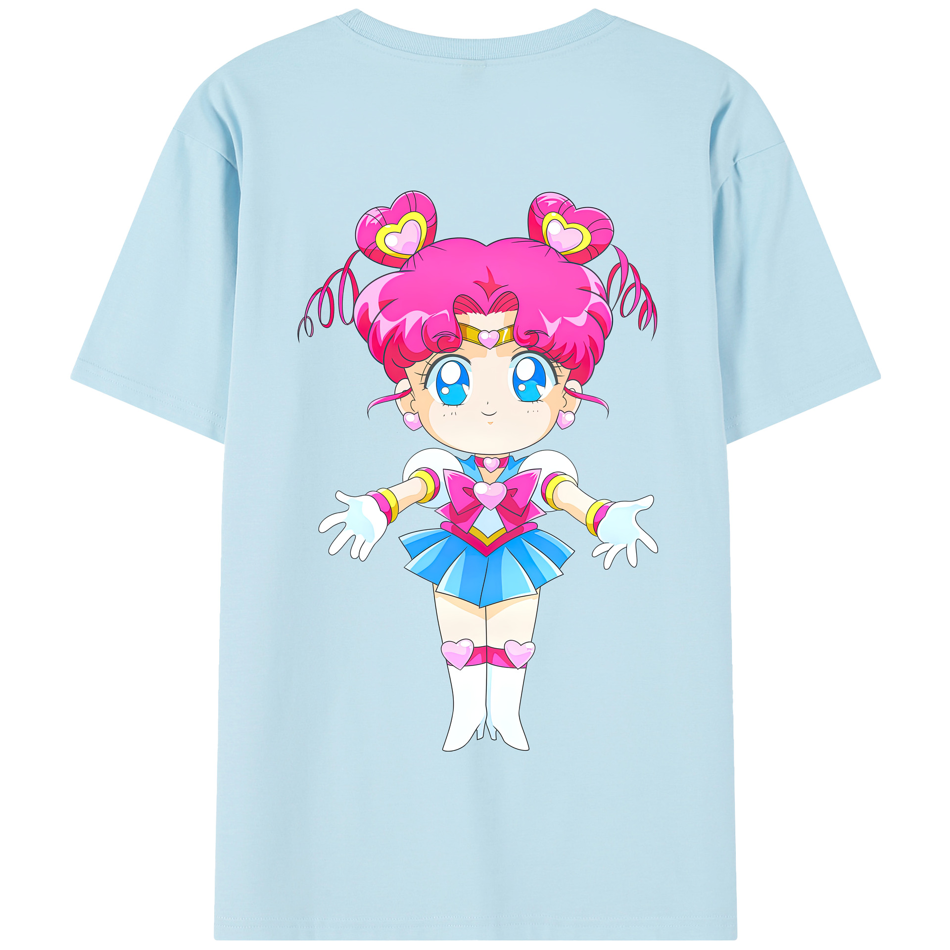 （画像用） 美少女戦士セーラームーン ちびうさ Sailor Moon Chibiusa Tsukino Usagi Small Lady Serenity 綿100％半袖Tシャツ（背面プリント）